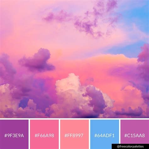 Cotton Candy Skies Pink Blue Purple Clouds Color Palette