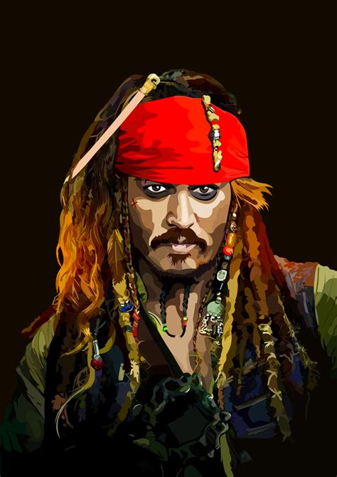 A Painting Of Captain Jack Sparrow From Pirates