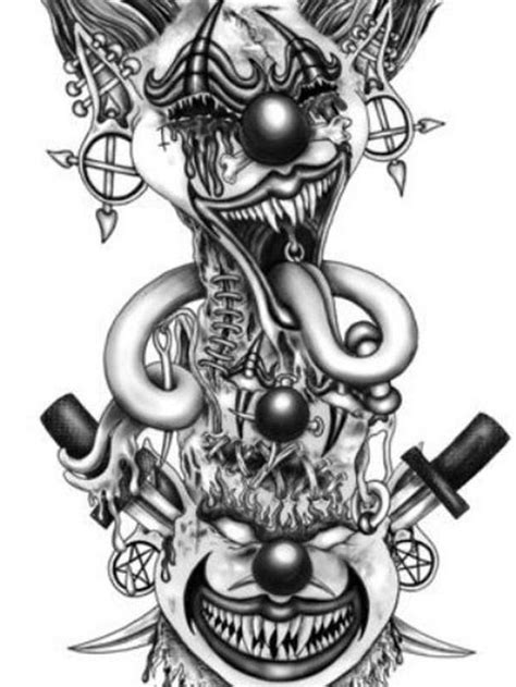 Gangster Clown Girl Tattoo Designs
