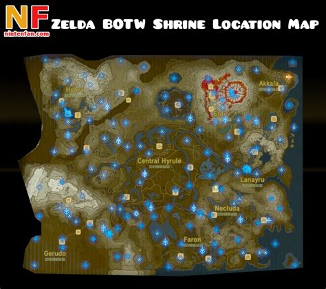 Complete Shrine Map Zelda Breath Of The Wild
