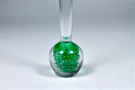 Items Similar To Vintage Bubble Glass Bud Vase Paperweight Vase Green