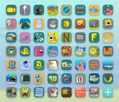 Spongebob App Icons Spongebob Ios 14 Theme Free Download