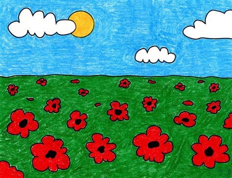 Draw A Field Of Poppies · Art Projects For Kids