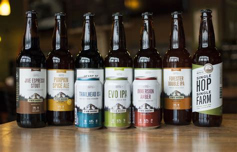 Two Beers Brewing Co Dieline Design Branding And Packaging Inspiration