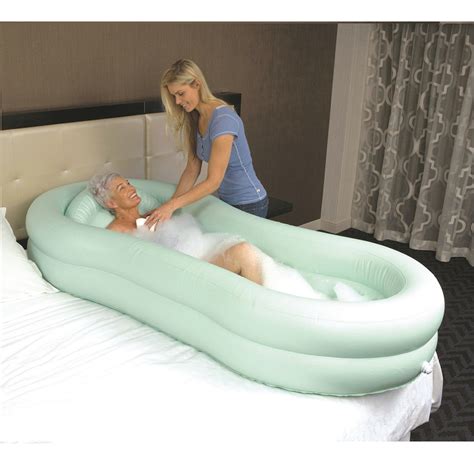 ez bathe inflatable adult bathtub portable body washing basin allows caregivers to provide a