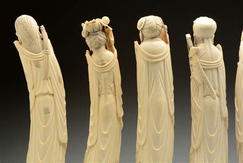 Lot Detail Lot Of 8 Asian Immortals Ivory Statues