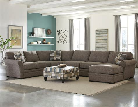 Brown 4 Piece Sectional Sofa With Raf Chaise Stylebywood
