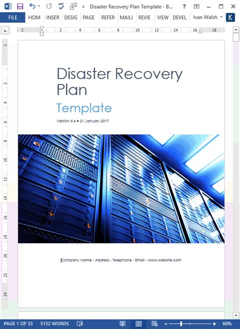 Step Disaster Recovery Plan Templates Forms Checklists For MS Office And Apple IWork