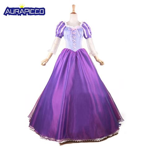 Princess Rapunzel Costume Adult Women Tangled Cosplay Rapunzel Princess Dress Halloween Party