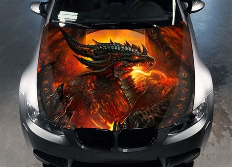 Dragon Warcraft Car Hood Wrap Color Vinyl Sticker Decal Fit Any Car