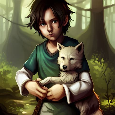Boy And His Wolf Ai Generated Artwork Nightcafe Creator