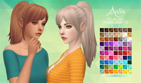 Nolan Sims Vivian Hair V2 Recolor Sims Hair Sims 4 Sims