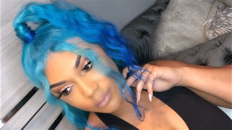 Ombré Blue Hair Watercolor Adore Sky Blue Baby Blue And Kiss Colors