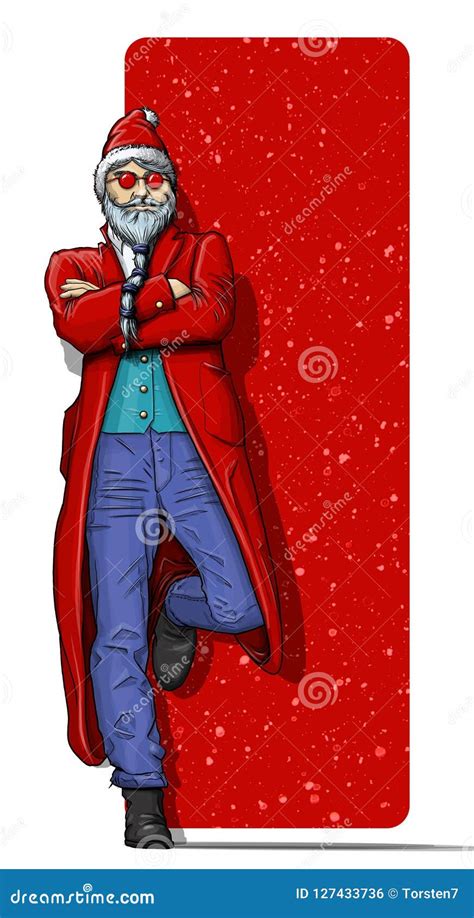 Hipster Santa Claus Stock Illustration Illustration Of Hipster 127433736