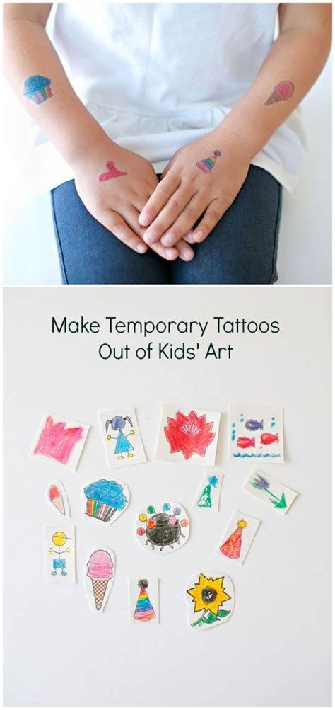 Make Temporary Tattoos Out Of Kids Art Art For Kids Diy Temporary