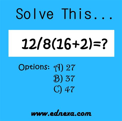 Solve This Maths Puzzles Brain Teasers Math Challenge