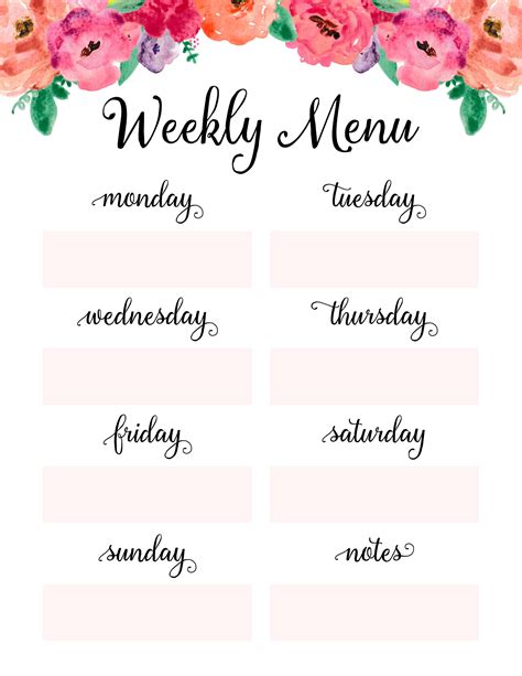 Weekly Meal Planner Meal Planner Printable Planner