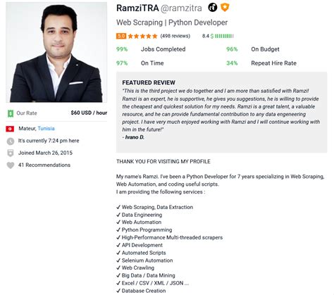 Freelancer Profile Summary Sample For Web Developer