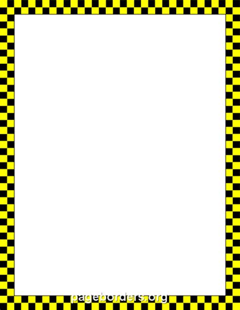 Yellow And Black Checkered Border Clip Art Page Border And Vector