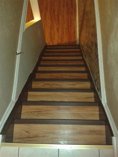 Re Did The Basement Stairs In The Same Vinyl Plank Flooring That I Used