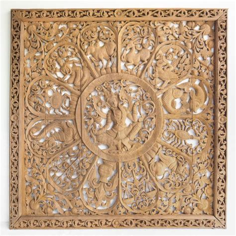 Balinese Hand Carved Mdf Decorative Panel Siam Sawadee Wooden Wall