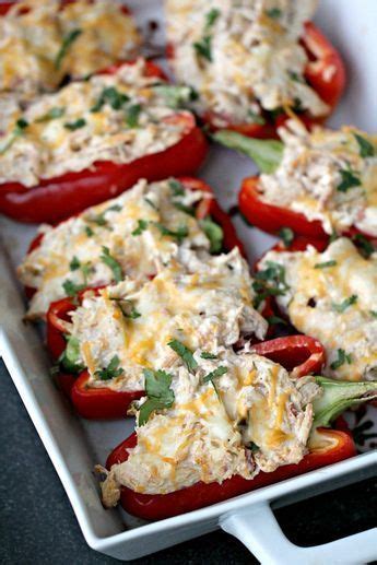 Low Carb Creamy Chicken Stuffed Peppers Tone And Tighten Stuffed