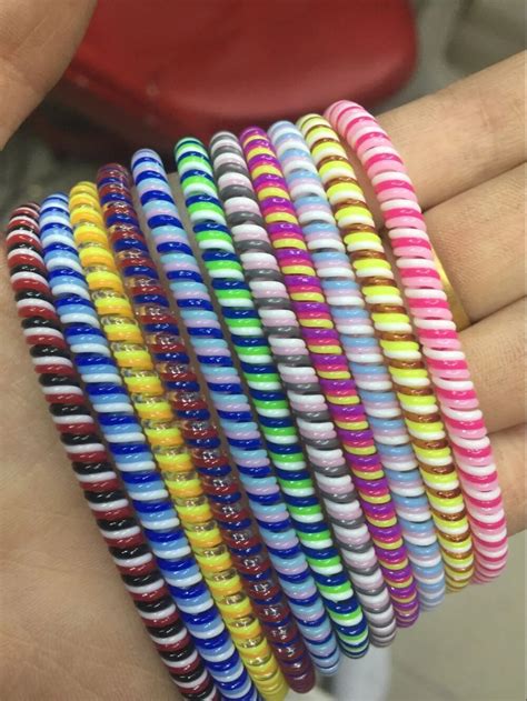 10pcslot 50cm Colorful Tpu Spiral Usb Charger Cable Cord Protector