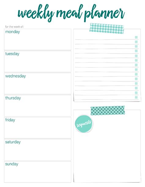 Printable Weekly Meal Planners Free Live Craft Eat