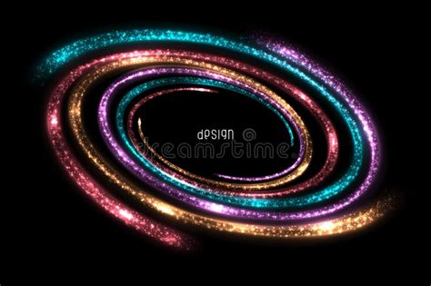 Glowing Spiral With Bright Flashes Swirl Light Effect Dynamic Ellipse