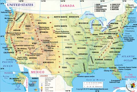 The Map Of The United States Of America