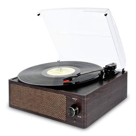 Bluetooth Record Player Belt Driven Speed Turntable Vintage Vinyl Record Players Built In