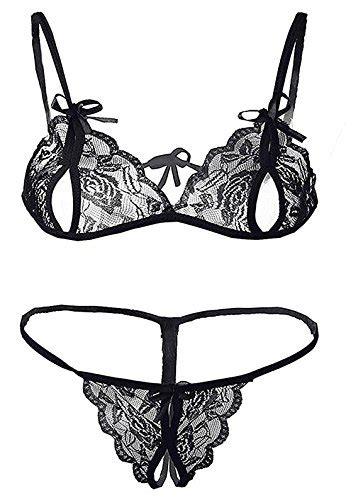 buy xs and os women sexy lace peek a boo bra and crotchless panty bikini lingerie set online at