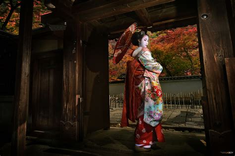hintergrundbilder japan tempel leben kimono kyoto geisha herbst mädchen frau maiko
