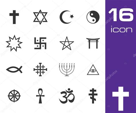 Vector Black Religious Symbols Set Stock Vector Image By Skarin
