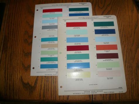 1955 1956 Oldsmobile Ditzler Ppg Color Chip Paint Samples 2 Years One