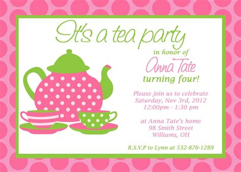 Free Printable Princess Tea Party Invitations