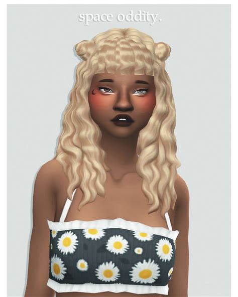 Cowplant Pizza Space Oddity Hair Recolored Sims 4 Hairs Sims 4