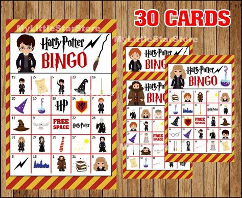 Harry Potter Bingo Cards Printable Harry Potter Bingo Game Harry Potter Printable Bingo