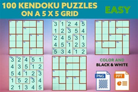100 5x5 Easy Kendoku Puzzles Graphic By Webmark · Creative Fabrica