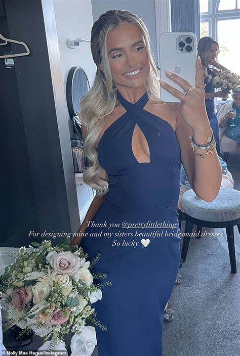 Love Islands Molly Mae Hague Looks Stunning As She Poses In A Navy Blue Dress Ahead Of Being A