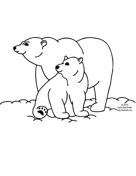 Baby Polar Bear Coloring Pages Printable Bellajapapu