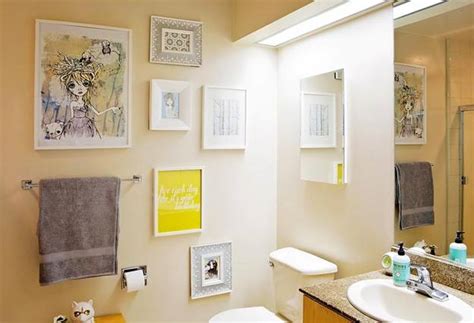 Light gray bathroom tile 2021. Peaceful White Decorating with Blue and Yellow Color Accents