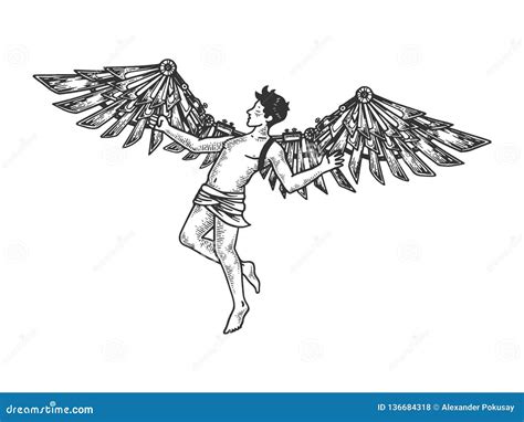 Greek Mythology Icarus Wings Sun Flying Greeting Card