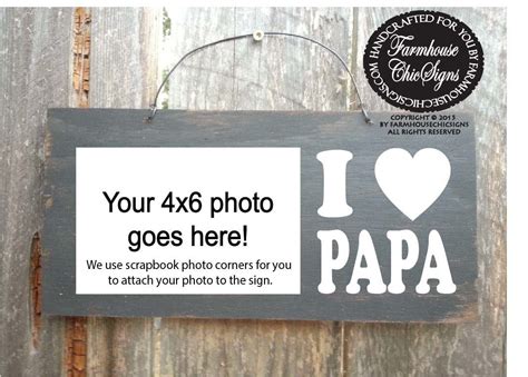 Papa Papa Ts Ts For Papa Papa Sign Papa Picture Frame Rustic