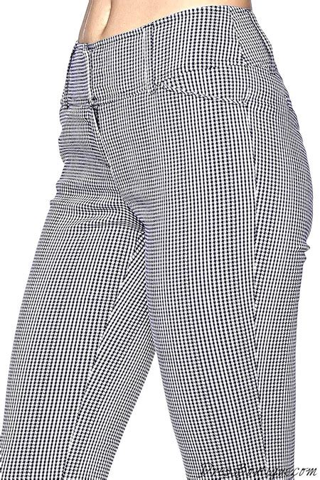 Navy Checkered Slim Fit Pants Shop Womens Pants