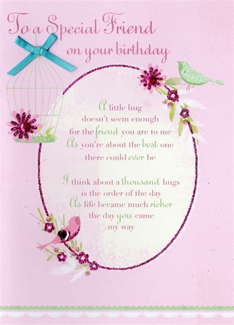 Special Friend Birthday Greeting Card Second Nature Poetic Words Cards