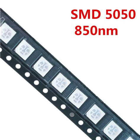 10 Pcs 850nm Infrared Led Component 5050 Smd Ir Diode In Light Beads