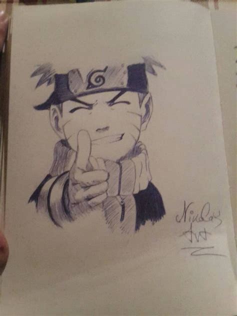 Naruto Uzumaki Ballpoint Pen Sketch By Ninyo9 On Deviantart