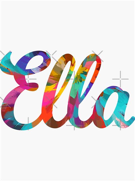 Ella Abstract Painting Girls Name Sticker For Sale By Comickitsch