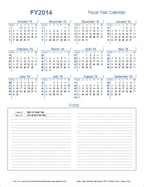 Fiscal Year Calendar Template Calendar Template Fiscal Year Calendar